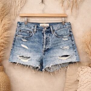 Denim forum the ex boyfriend Distressed Blue Denim Shorts size 27 EUC